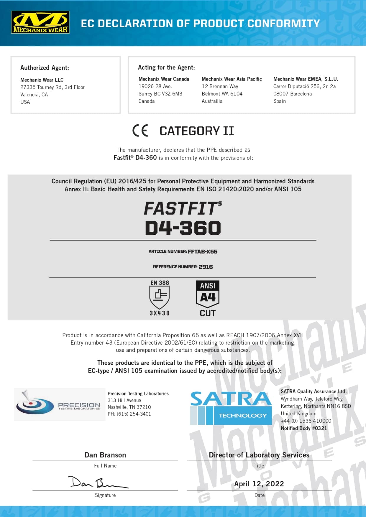 certifikat Fastfit D4-360